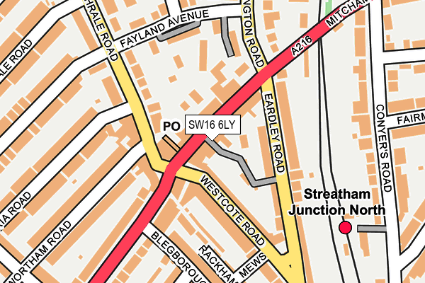 SW16 6LY map - OS OpenMap – Local (Ordnance Survey)