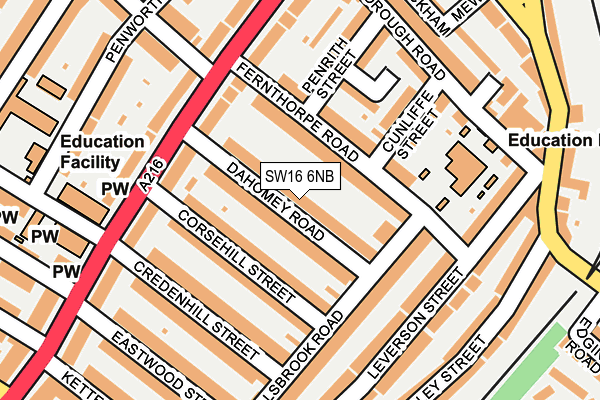 SW16 6NB map - OS OpenMap – Local (Ordnance Survey)