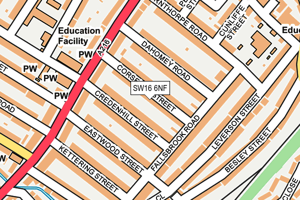 SW16 6NF map - OS OpenMap – Local (Ordnance Survey)