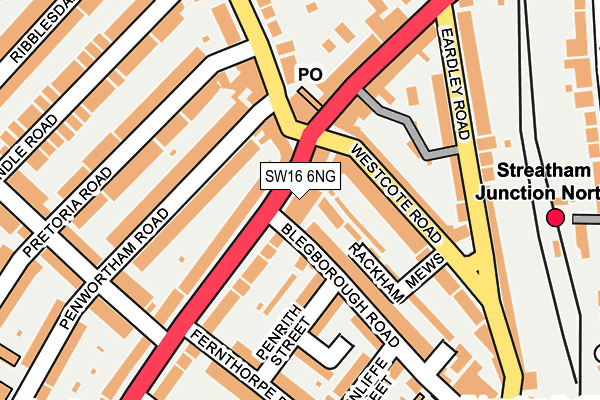 SW16 6NG map - OS OpenMap – Local (Ordnance Survey)