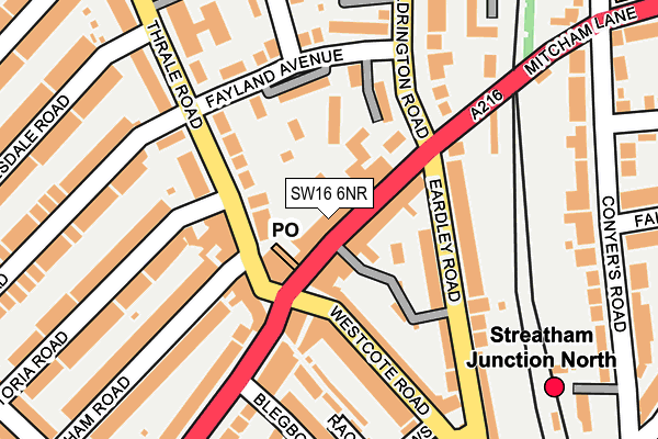 SW16 6NR map - OS OpenMap – Local (Ordnance Survey)