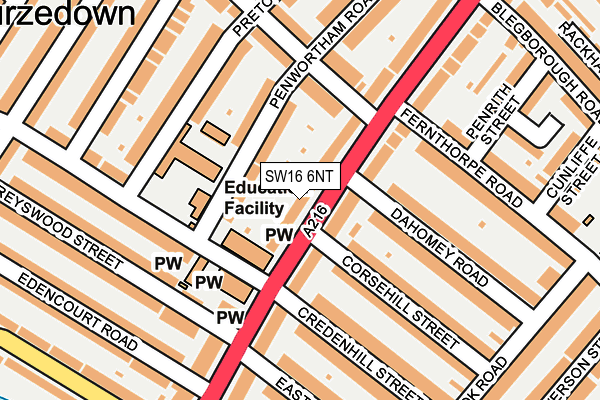 SW16 6NT map - OS OpenMap – Local (Ordnance Survey)