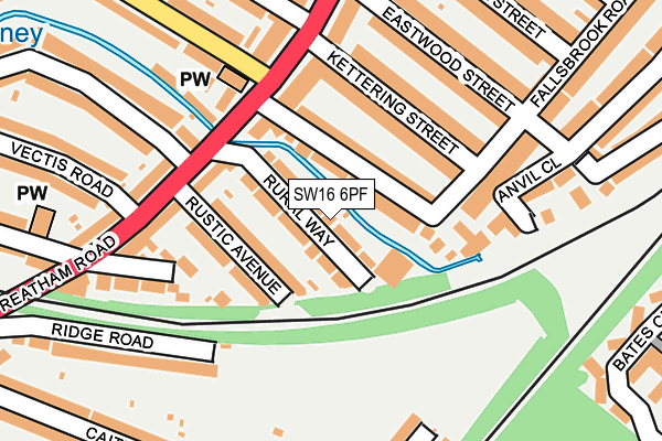 SW16 6PF map - OS OpenMap – Local (Ordnance Survey)