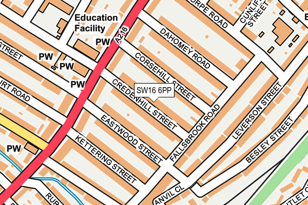 SW16 6PP map - OS OpenMap – Local (Ordnance Survey)