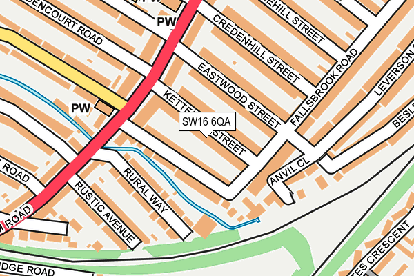 SW16 6QA map - OS OpenMap – Local (Ordnance Survey)