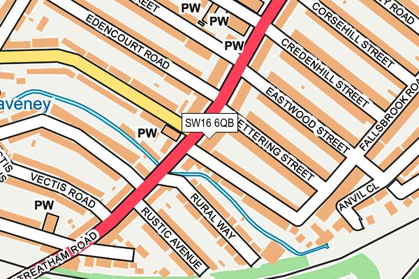 SW16 6QB map - OS OpenMap – Local (Ordnance Survey)