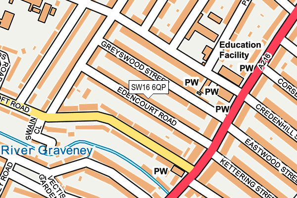 SW16 6QP map - OS OpenMap – Local (Ordnance Survey)