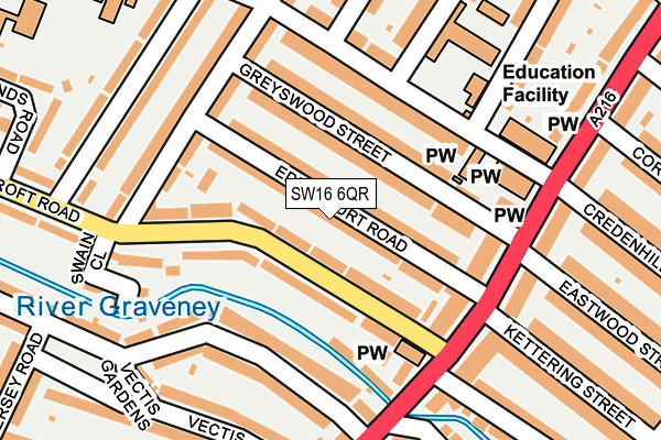 SW16 6QR map - OS OpenMap – Local (Ordnance Survey)