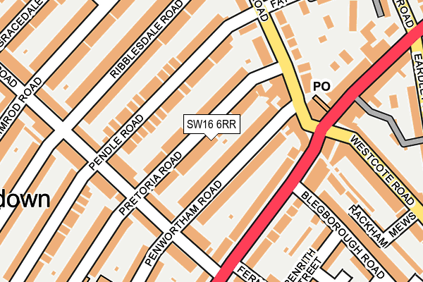 SW16 6RR map - OS OpenMap – Local (Ordnance Survey)