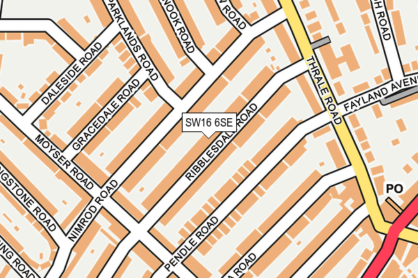 SW16 6SE map - OS OpenMap – Local (Ordnance Survey)