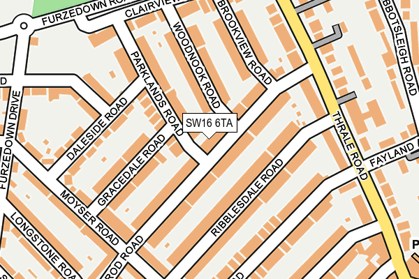 SW16 6TA map - OS OpenMap – Local (Ordnance Survey)