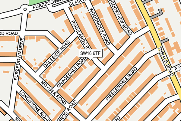 SW16 6TF map - OS OpenMap – Local (Ordnance Survey)