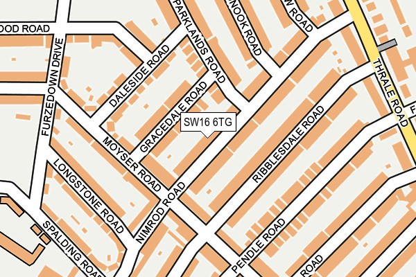 SW16 6TG map - OS OpenMap – Local (Ordnance Survey)