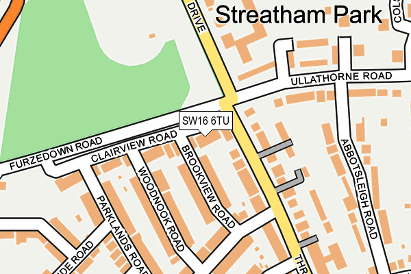 SW16 6TU map - OS OpenMap – Local (Ordnance Survey)