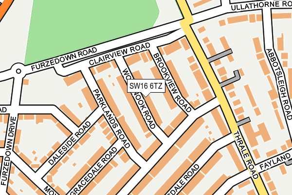 SW16 6TZ map - OS OpenMap – Local (Ordnance Survey)