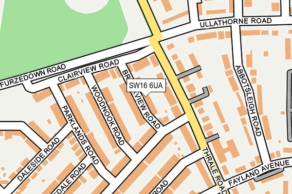 SW16 6UA map - OS OpenMap – Local (Ordnance Survey)