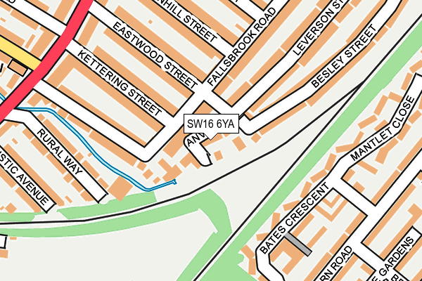 SW16 6YA map - OS OpenMap – Local (Ordnance Survey)