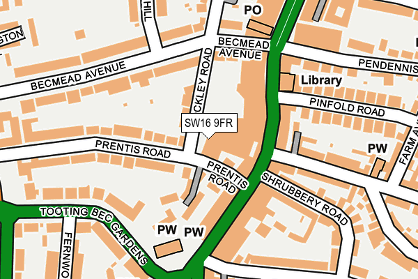SW16 9FR map - OS OpenMap – Local (Ordnance Survey)