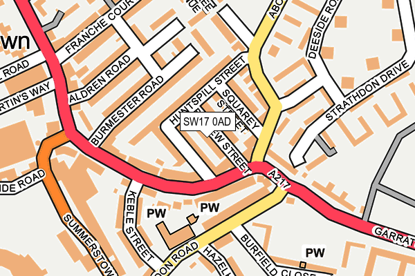 SW17 0AD map - OS OpenMap – Local (Ordnance Survey)