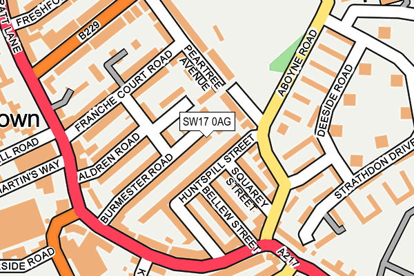 SW17 0AG map - OS OpenMap – Local (Ordnance Survey)