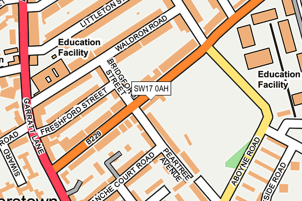 SW17 0AH map - OS OpenMap – Local (Ordnance Survey)