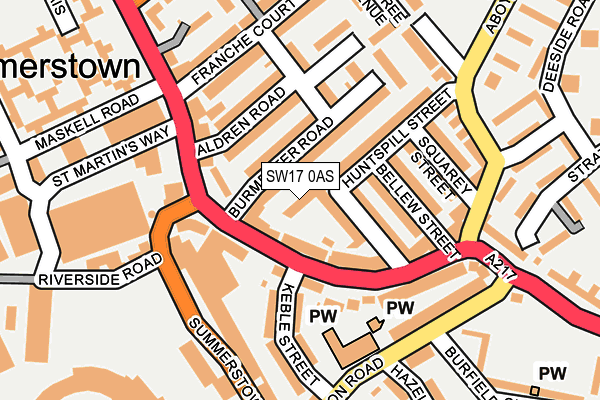 SW17 0AS map - OS OpenMap – Local (Ordnance Survey)