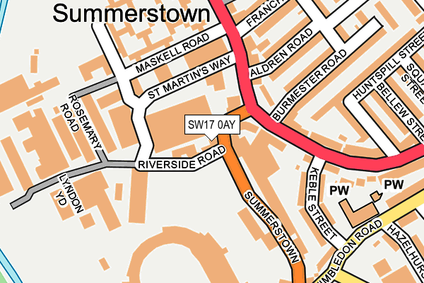 SW17 0AY map - OS OpenMap – Local (Ordnance Survey)