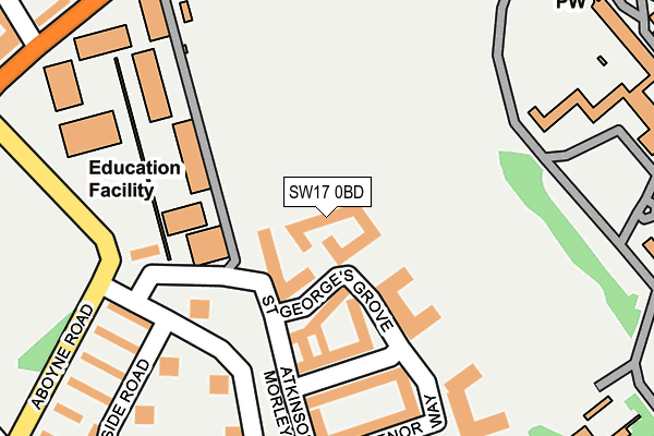 SW17 0BD map - OS OpenMap – Local (Ordnance Survey)