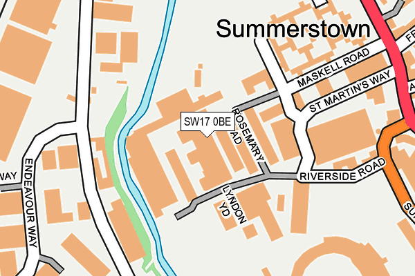 SW17 0BE map - OS OpenMap – Local (Ordnance Survey)