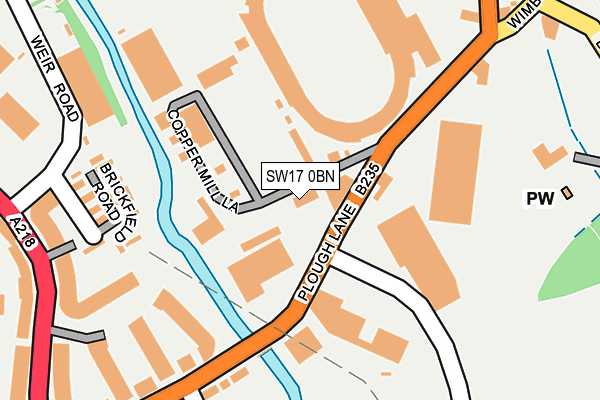 SW17 0BN map - OS OpenMap – Local (Ordnance Survey)