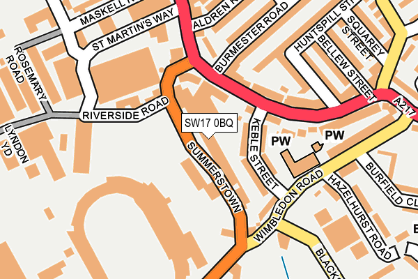 SW17 0BQ map - OS OpenMap – Local (Ordnance Survey)