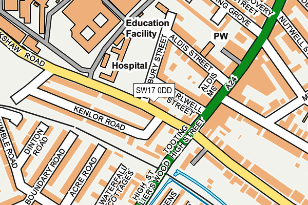 SW17 0DD map - OS OpenMap – Local (Ordnance Survey)