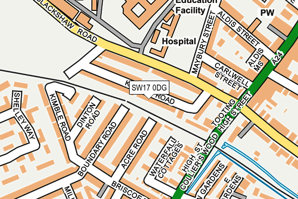 SW17 0DG map - OS OpenMap – Local (Ordnance Survey)