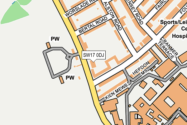 SW17 0DJ map - OS OpenMap – Local (Ordnance Survey)