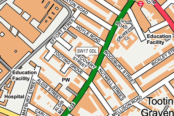 SW17 0DL map - OS OpenMap – Local (Ordnance Survey)