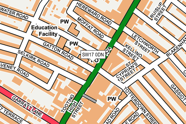 SW17 0DN map - OS OpenMap – Local (Ordnance Survey)