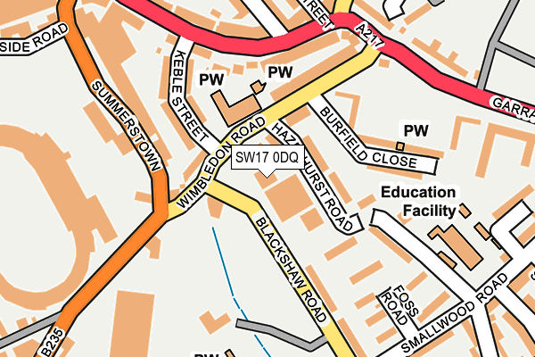 SW17 0DQ map - OS OpenMap – Local (Ordnance Survey)