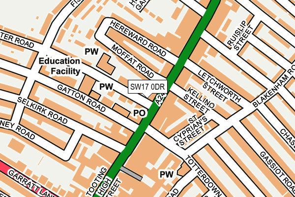 SW17 0DR map - OS OpenMap – Local (Ordnance Survey)