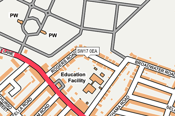 SW17 0EA map - OS OpenMap – Local (Ordnance Survey)