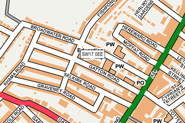 SW17 0EE map - OS OpenMap – Local (Ordnance Survey)