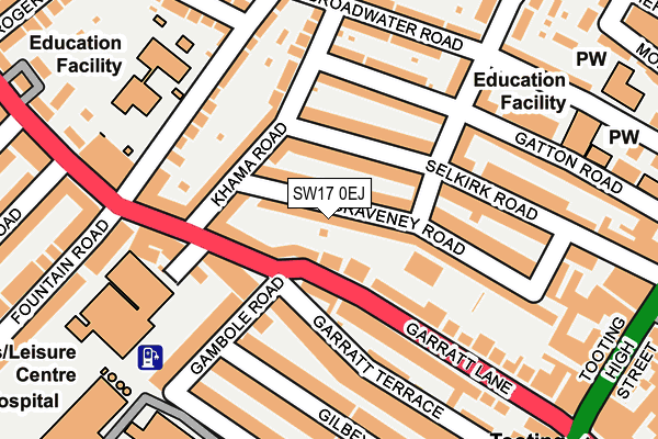 SW17 0EJ map - OS OpenMap – Local (Ordnance Survey)