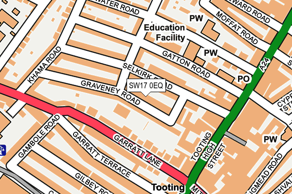 SW17 0EQ map - OS OpenMap – Local (Ordnance Survey)