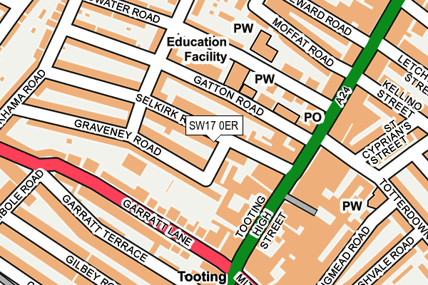 SW17 0ER map - OS OpenMap – Local (Ordnance Survey)