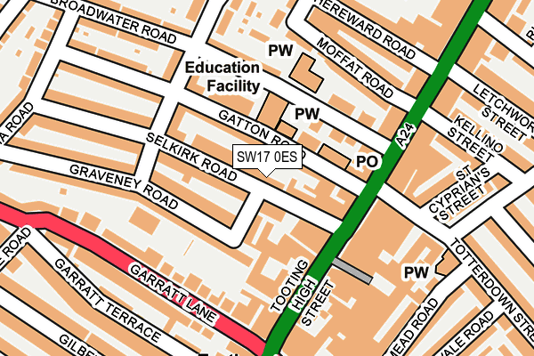 SW17 0ES map - OS OpenMap – Local (Ordnance Survey)