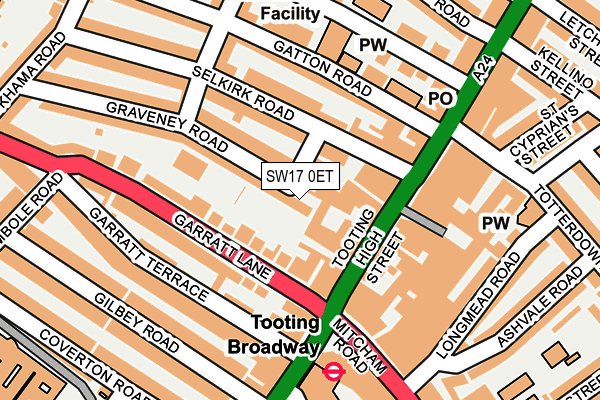 SW17 0ET map - OS OpenMap – Local (Ordnance Survey)