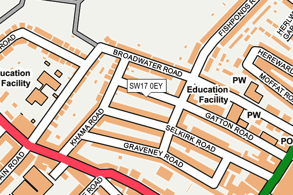 SW17 0EY map - OS OpenMap – Local (Ordnance Survey)