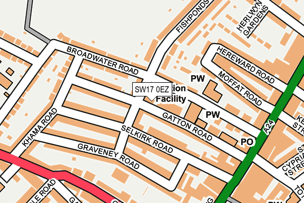 SW17 0EZ map - OS OpenMap – Local (Ordnance Survey)