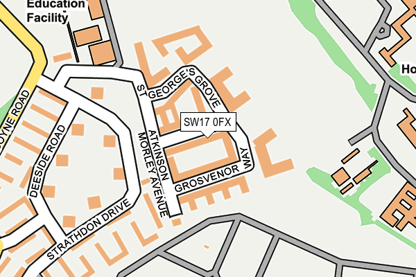 SW17 0FX map - OS OpenMap – Local (Ordnance Survey)