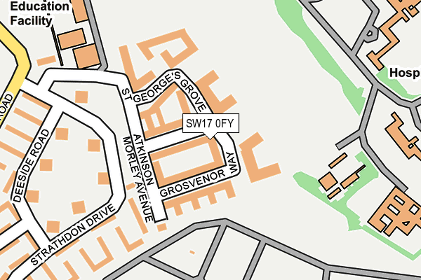 SW17 0FY map - OS OpenMap – Local (Ordnance Survey)