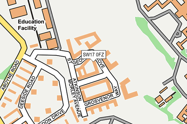 SW17 0FZ map - OS OpenMap – Local (Ordnance Survey)